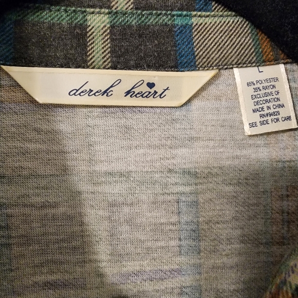 Derek Heart Plaid Adjustable Cinched Waist Buttondown Shirt - Picture 6 of 6
